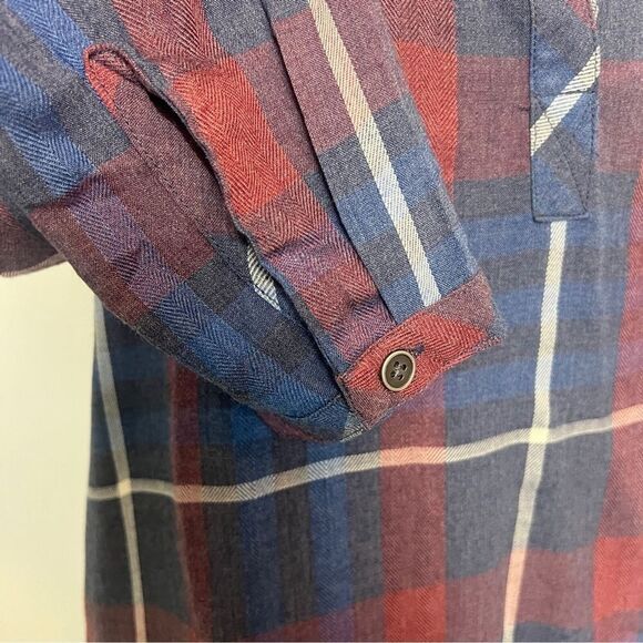 Anthropologie Cloth & Stone Long Sleeve Plaid Shirt Side Ruffle Dress Sz XS (554 - Picture 7 of 10